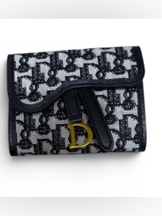 None Accessories - New Designer-Inspired Monogram Wallet w/ Gold “D” Accent – Never Used!